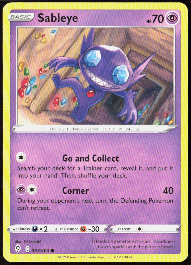 Sableye 067/203 SWSH07: Evolving Skies Pokemon TCG LP