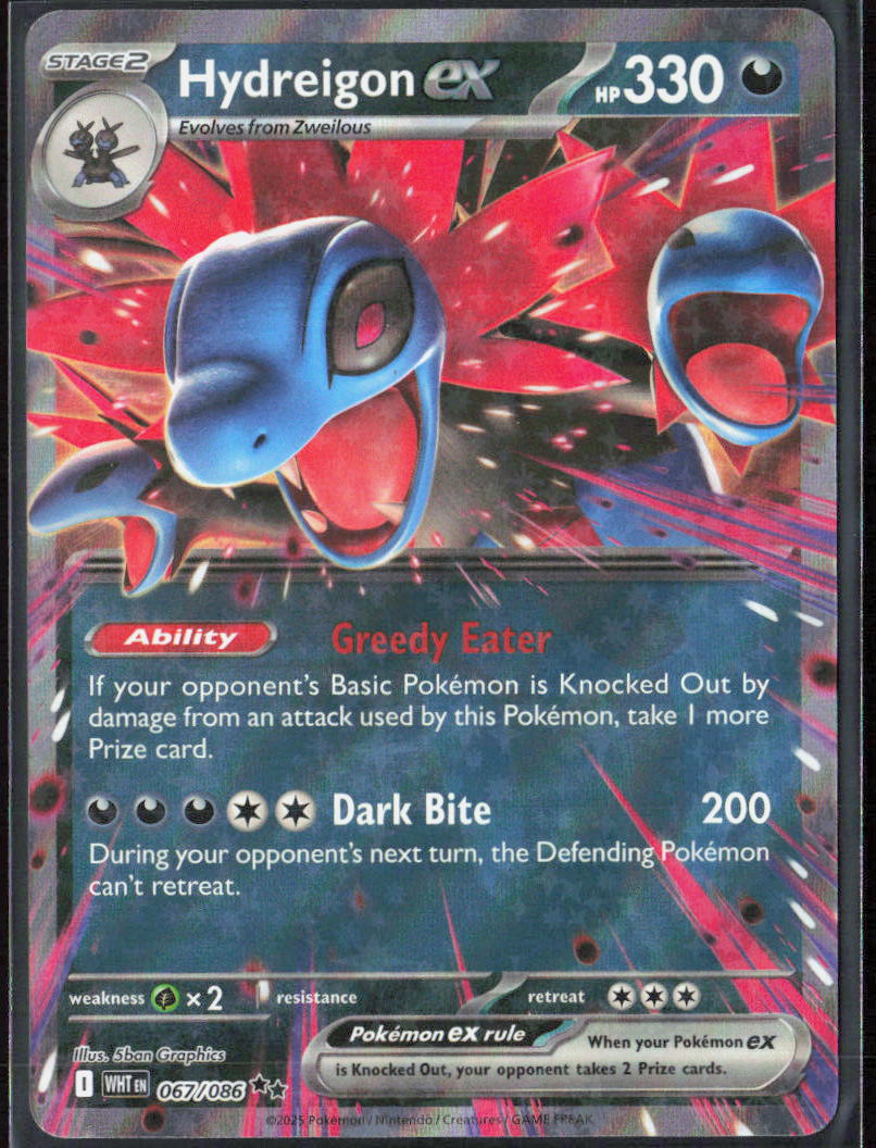 Hydreigon ex Holo 067/086 SV: White Flare Pokemon TCG NM