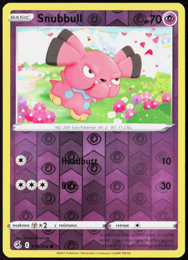 Snubbull Reverse Holo 115/264 SWSH08: Fusion Strike Pokemon TCG LP