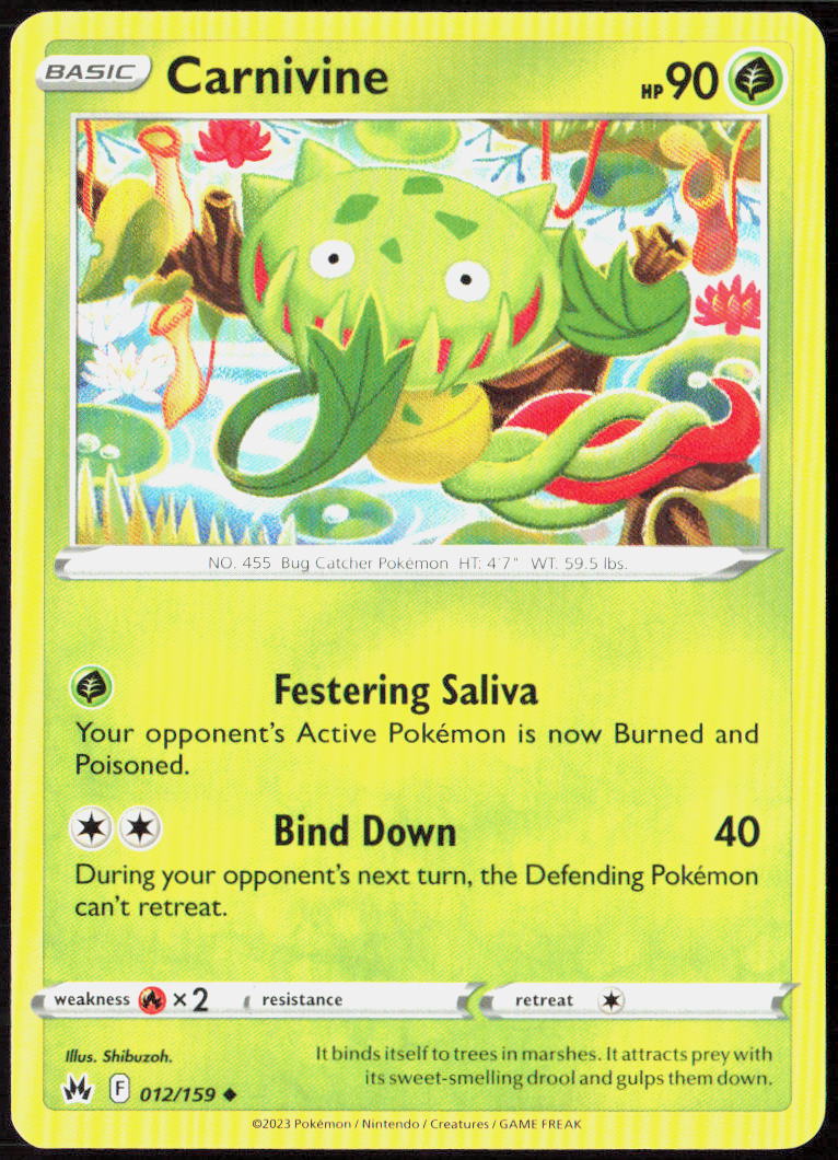 Carnivine 012/159 SWSH: Crown Zenith Pokemon TCG LP