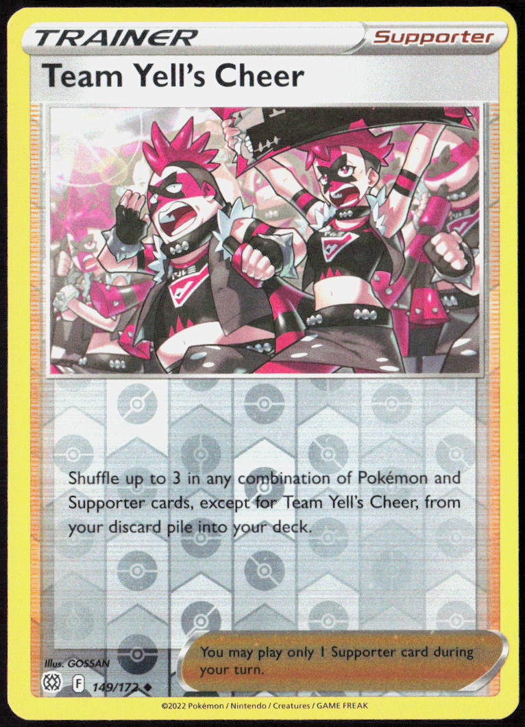 Team Yell's Cheer Reverse Holo 149/172 SWSH09: Brilliant Stars Pokemon TCG LP