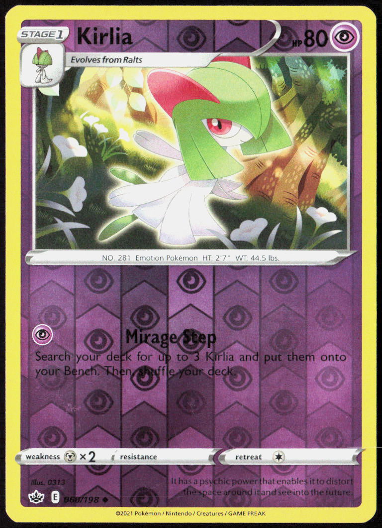 Kirlia Reverse Holo 060/198 SWSH06: Chilling Reign Pokemon TCG LP