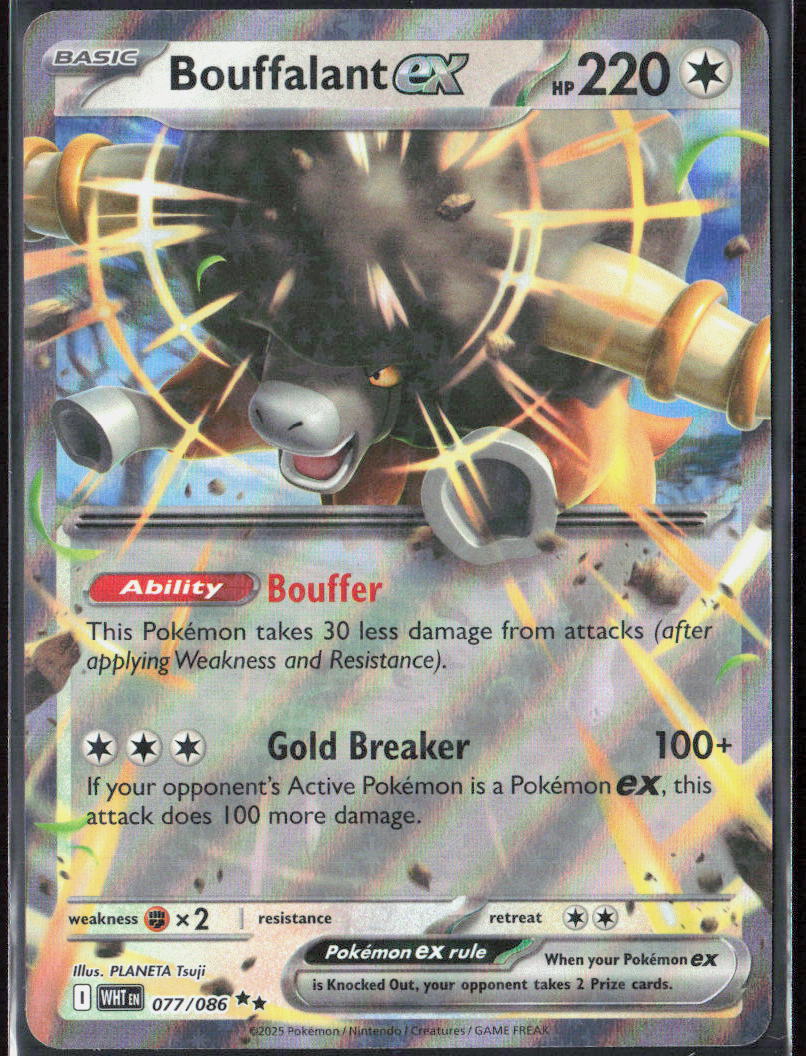 Bouffalant ex Holo 077/086 SV: White Flare Pokemon TCG NM