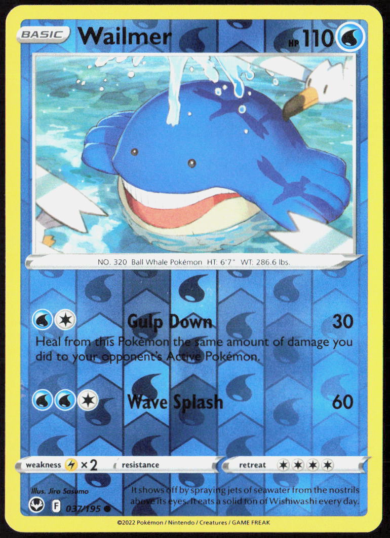 Wailmer Reverse Holo 037/195 SWSH12: Silver Tempest Pokemon TCG LP