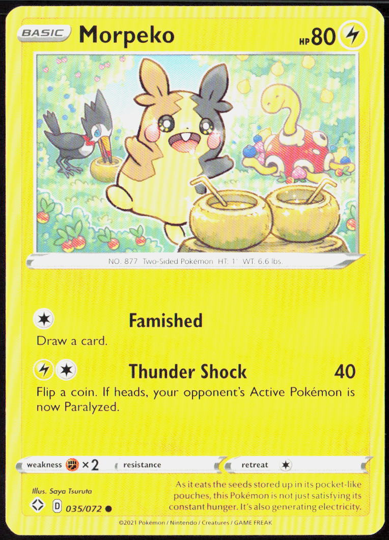 Morpeko (035) 035/072 Shining Fates Pokemon TCG LP