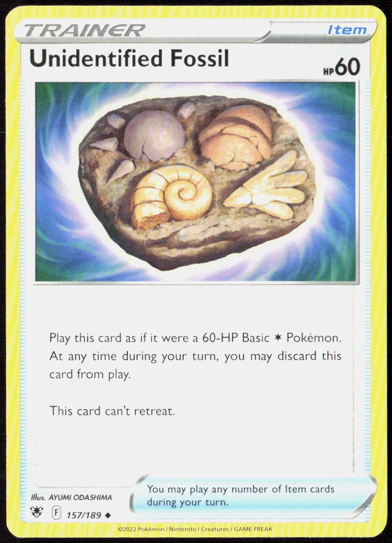 Unidentified Fossil 157/189 SWSH10: Astral Radiance Pokemon TCG LP