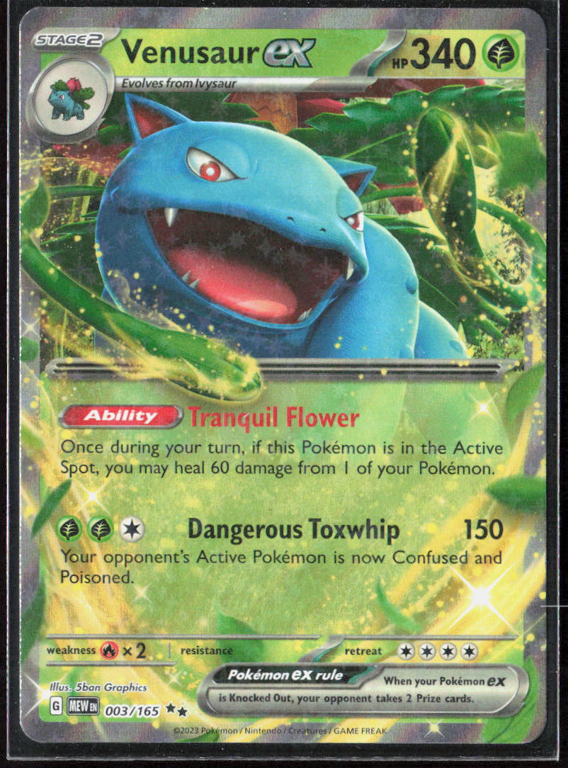Venusaur ex Holo 003/165 SV: Scarlet & Violet 151 Pokemon TCG NM