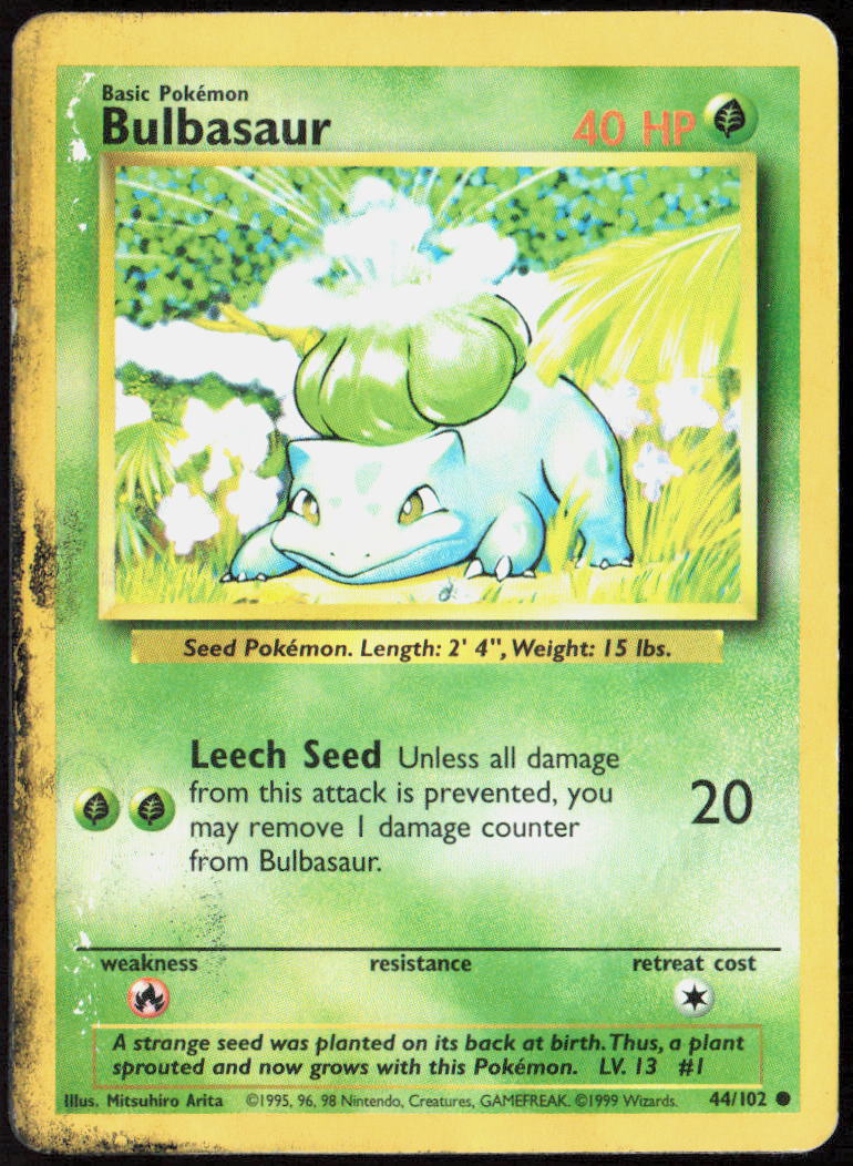 Bulbasaur 044/102 Base Set Pokemon TCG DMG