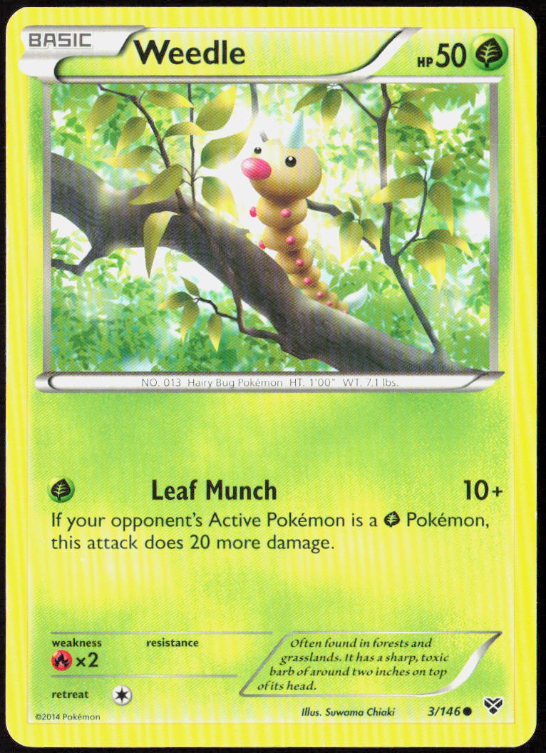Weedle 3/146 XY Base Set Pokemon TCG LP