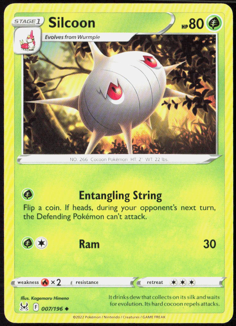 Silcoon 007/196 SWSH11: Lost Origin Pokemon TCG LP