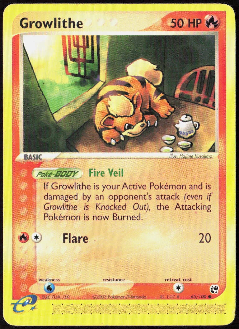 Growlithe 65/100 EX Sandstorm Pokemon TCG LP