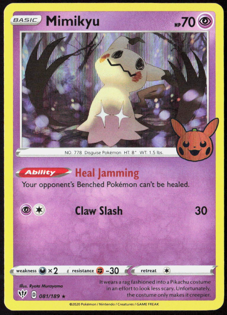 Mimikyu Holo 081/189 Trick or Trade BOOster Pokemon TCG NM