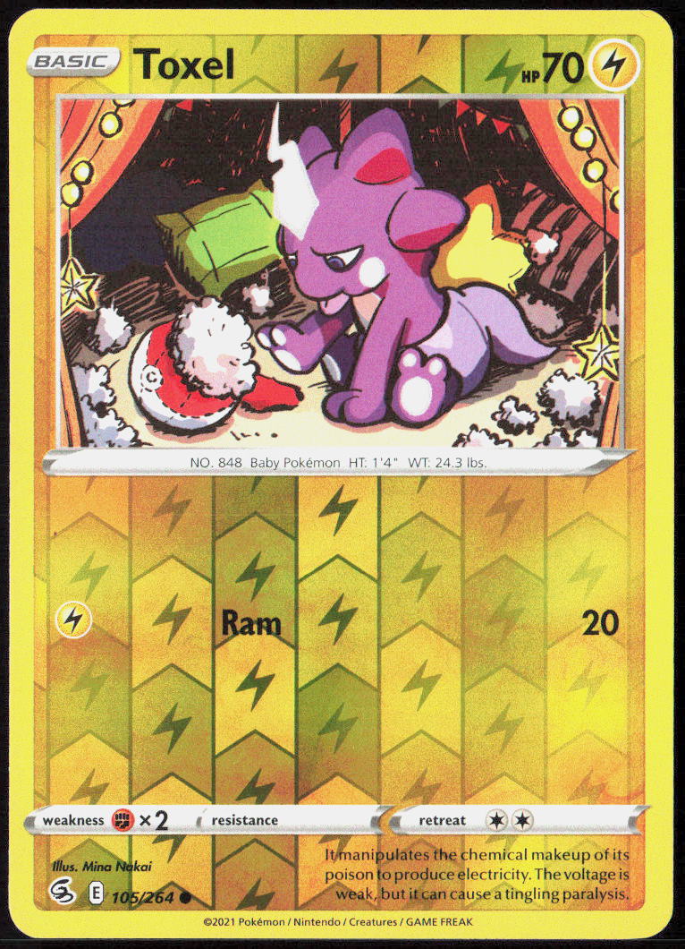 Toxel (105) Reverse Holo 105/264 SWSH08: Fusion Strike NM