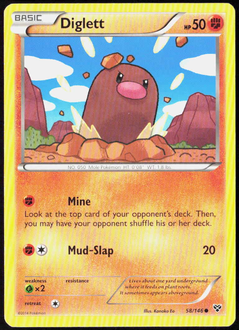 Diglett 58/146 XY Base Set Pokemon TCG LP