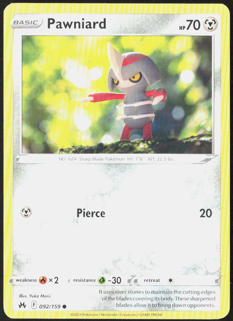 Pawniard (92) 092/159 SWSH: Crown Zenith Pokemon TCG LP