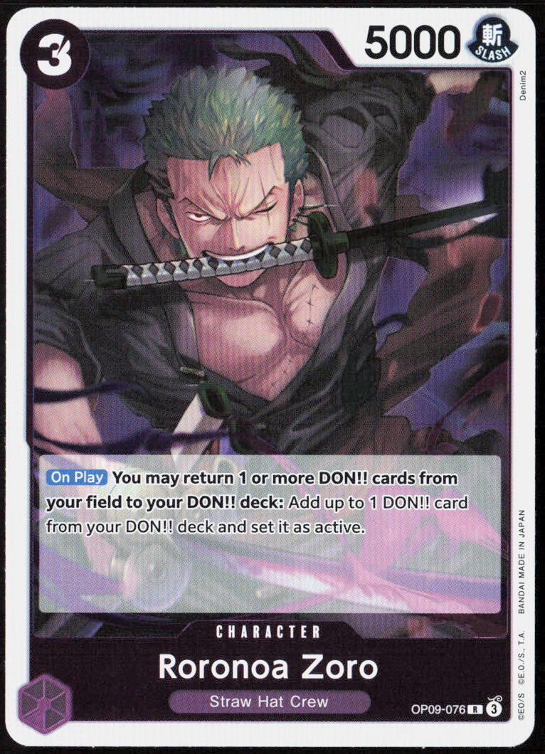Roronoa Zoro (076) Foil OP09-076 Emperors in the New World One Piece CCG NM