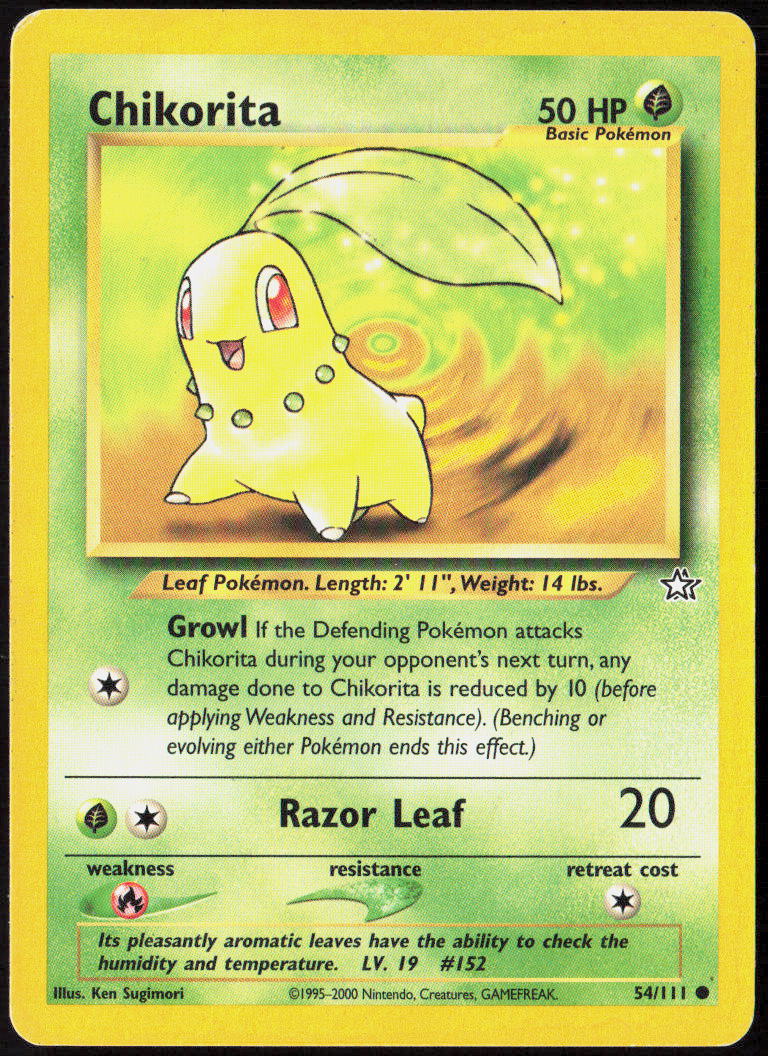 Chikorita (54) Unlimited 054/111 Neo Genesis Pokemon TCG LP
