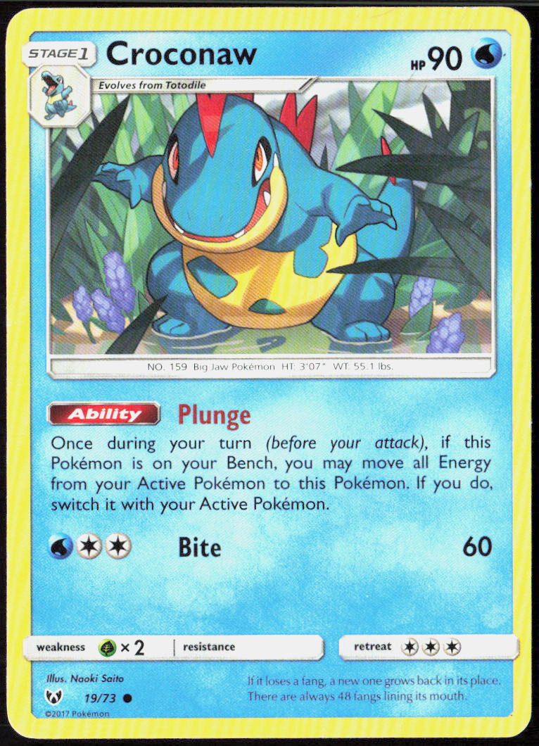 Croconaw 19/73 Shining Legends Pokemon TCG LP