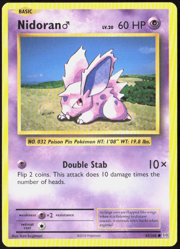 Nidoran M 43/108 XY - Evolutions Pokemon TCG LP