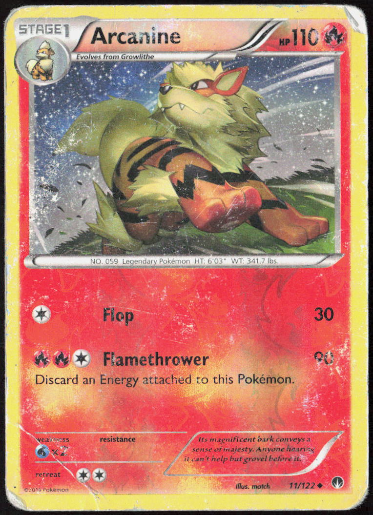 Arcanine Reverse Holo 11/122 XY - BREAKpoint Pokemon TCG DMG
