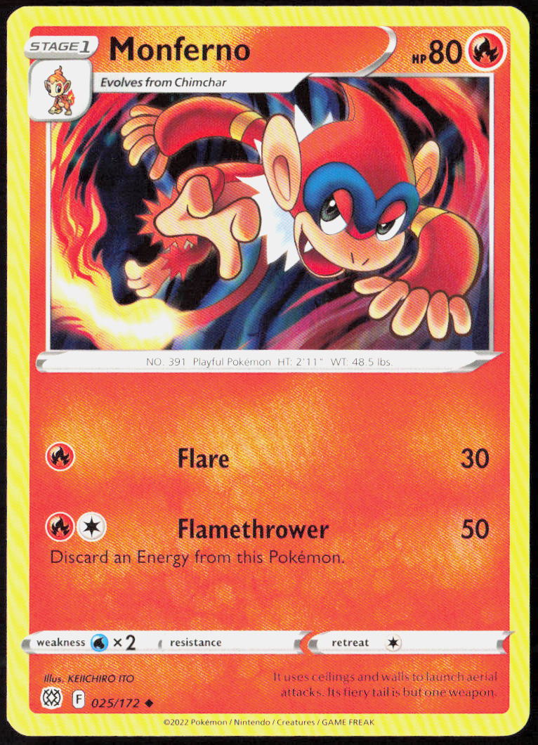 Monferno 025/172 SWSH09: Brilliant Stars Pokemon TCG LP
