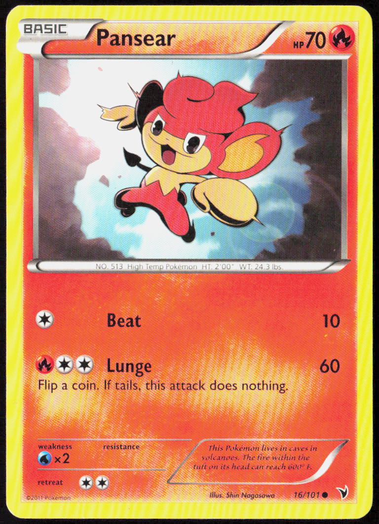 Pansear 16/101 Noble Victories Pokemon TCG LP