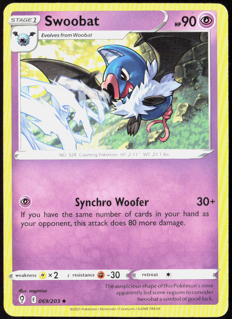 Swoobat 069/203 SWSH07: Evolving Skies Pokemon TCG LP
