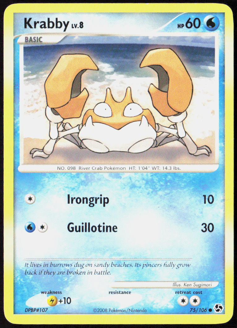 Krabby 75/106 Great Encounters Pokemon TCG LP