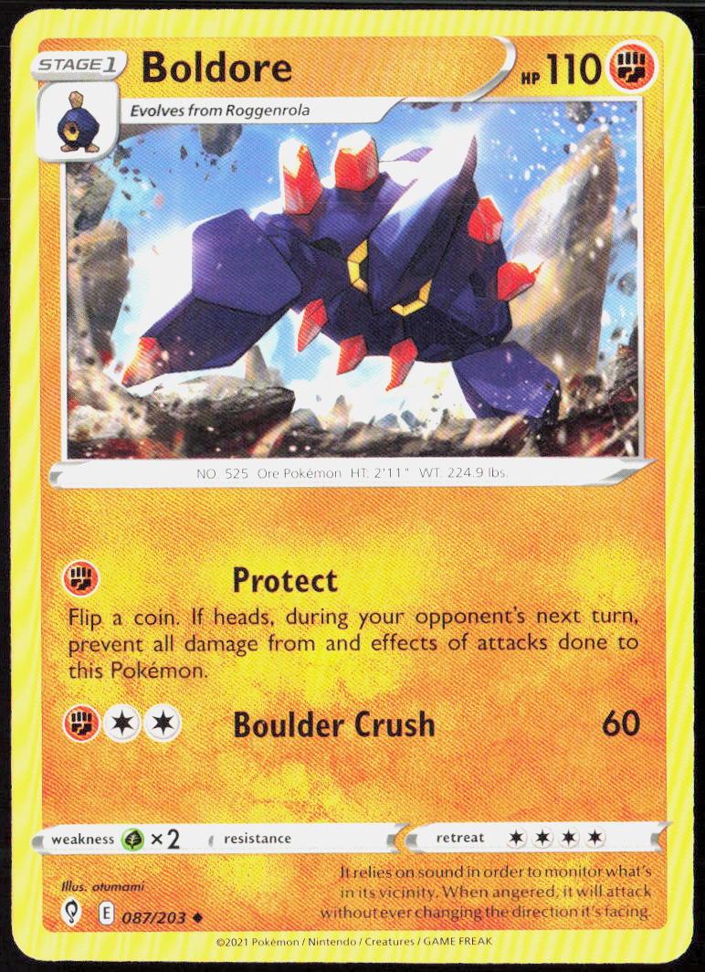 Boldore 087/203 SWSH07: Evolving Skies Pokemon TCG LP