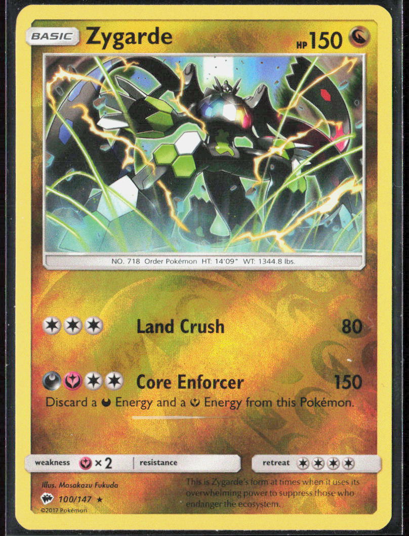 Zygarde Reverse Holo 100/147 SM - Burning Shadows Pokemon TCG LP