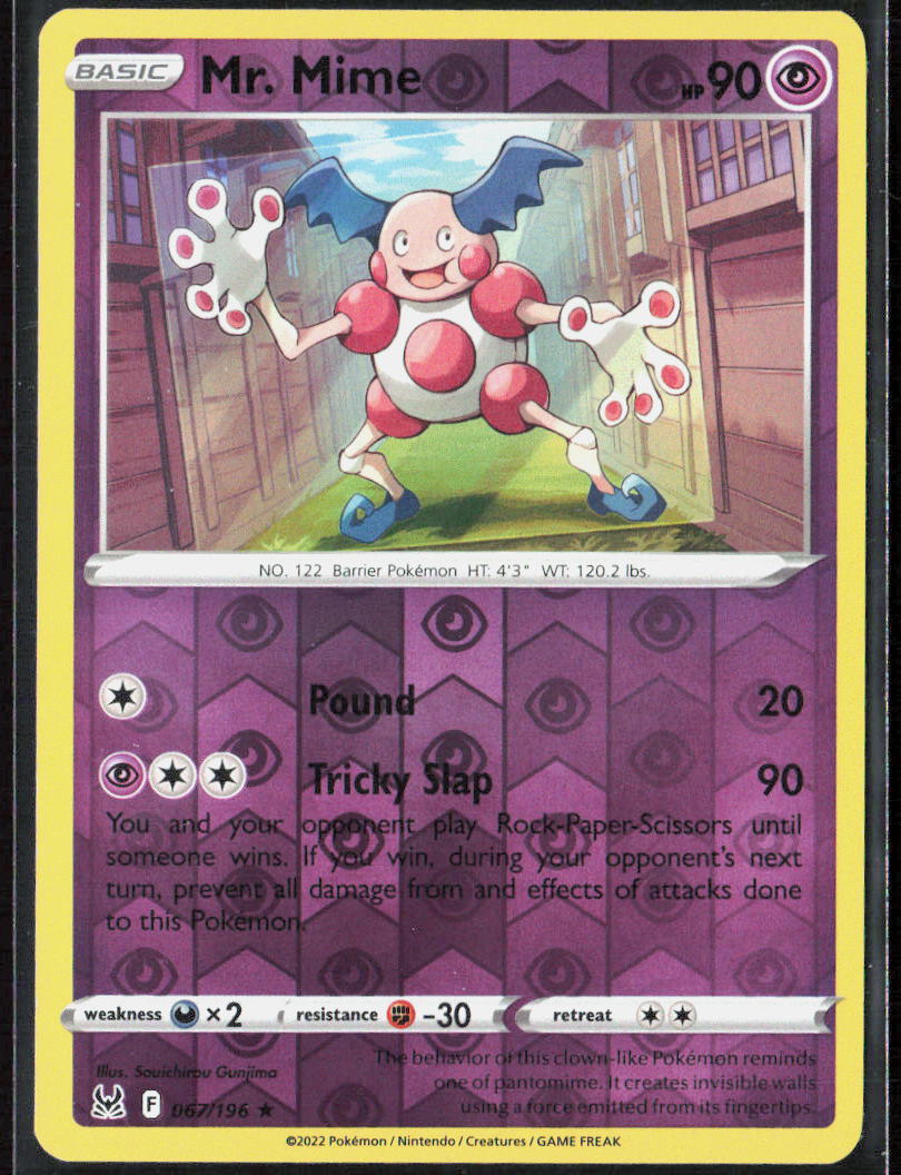 Mr. Mime Reverse Holo 067/196 SWSH11: Lost Origin Pokemon TCG LP