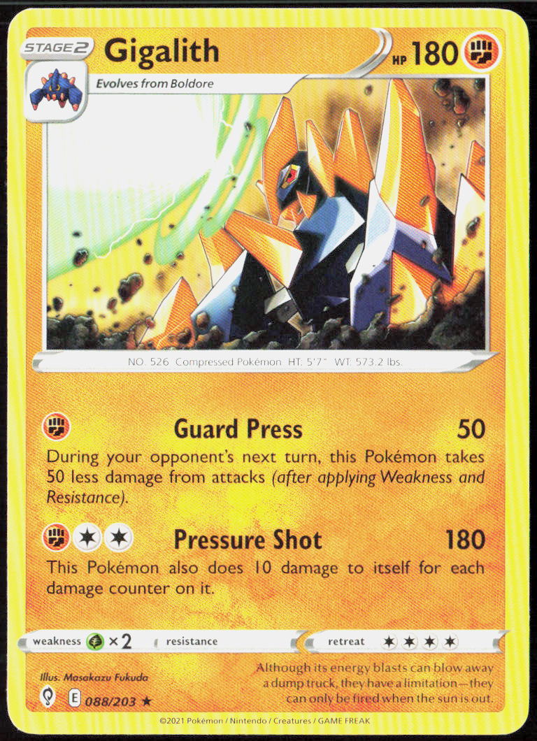 Gigalith 088/203 SWSH07: Evolving Skies Pokemon TCG LP