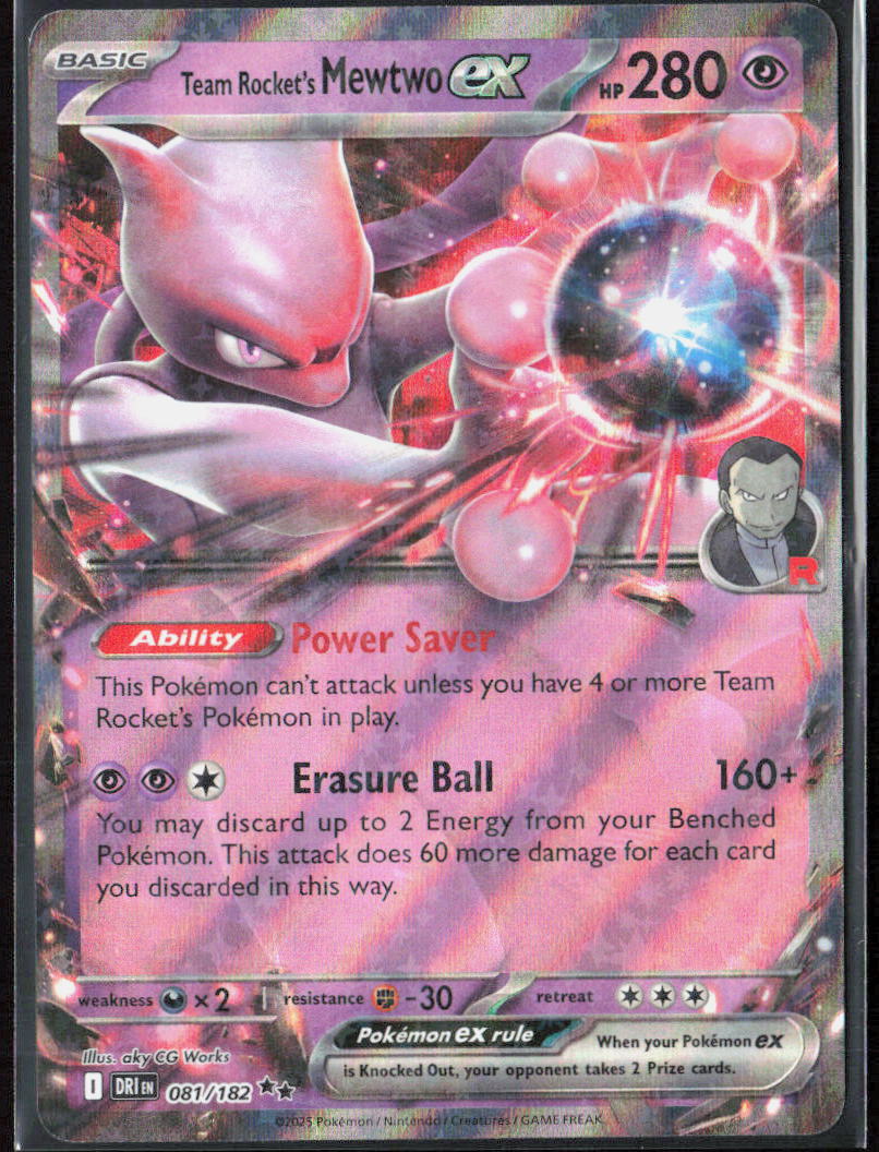 Team Rocket's Mewtwo ex Holo Double Rare SV10: Destined Rivals 081/182 NM