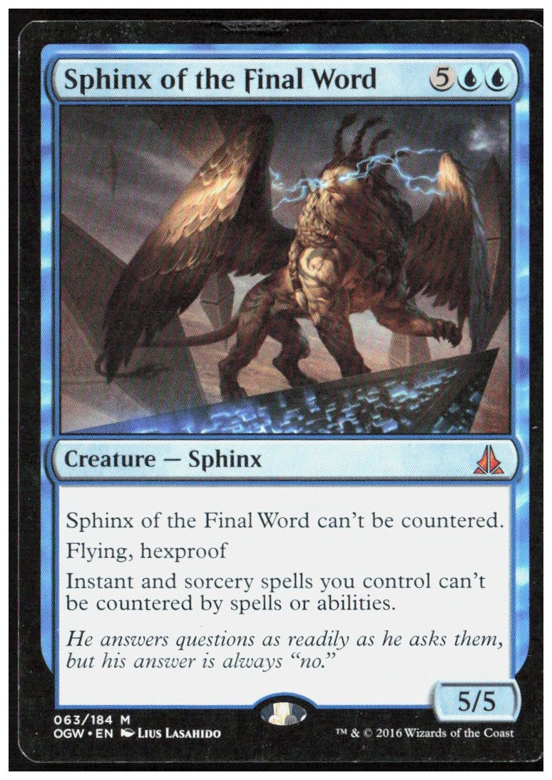 Sphinx of the Final Word 63 Oath of the Gatewatch Magic: The Gathering LP