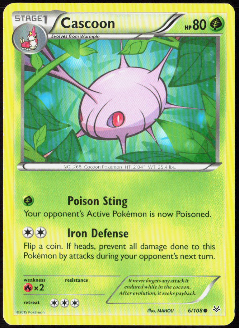 Cascoon 6/108 XY - Roaring Skies Pokemon TCG LP