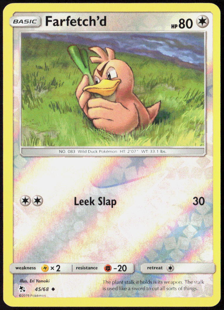 Farfetch'd Reverse Holo 45/68 Hidden Fates Pokemon TCG LP