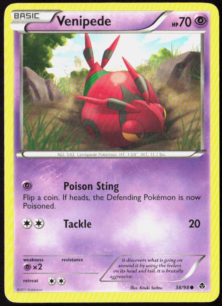 Venipede 38/98 Emerging Powers Pokemon TCG LP