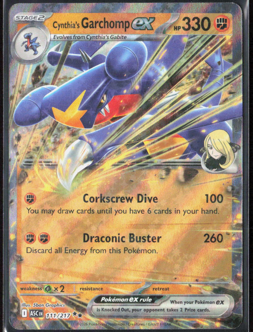 Cynthia's Garchomp ex Holo 111/217 ME: Ascended Heroes Pokemon TCG NM