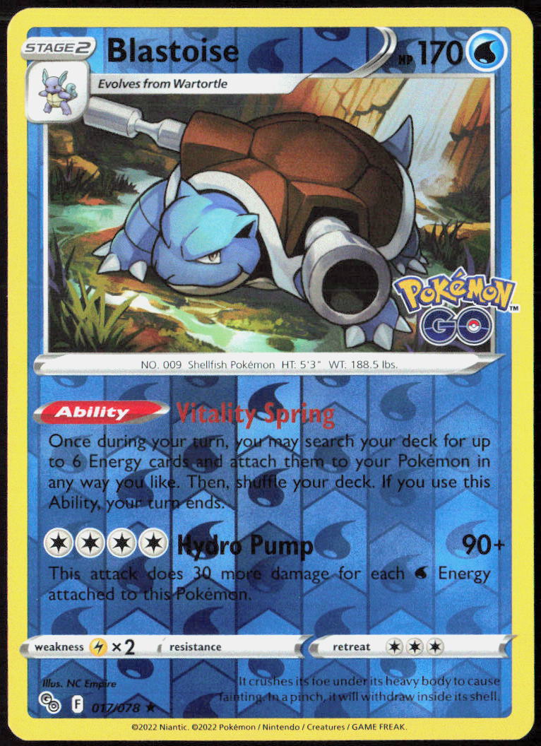 Blastoise Reverse Holo 017/078 Pokemon GO Pokemon TCG LP