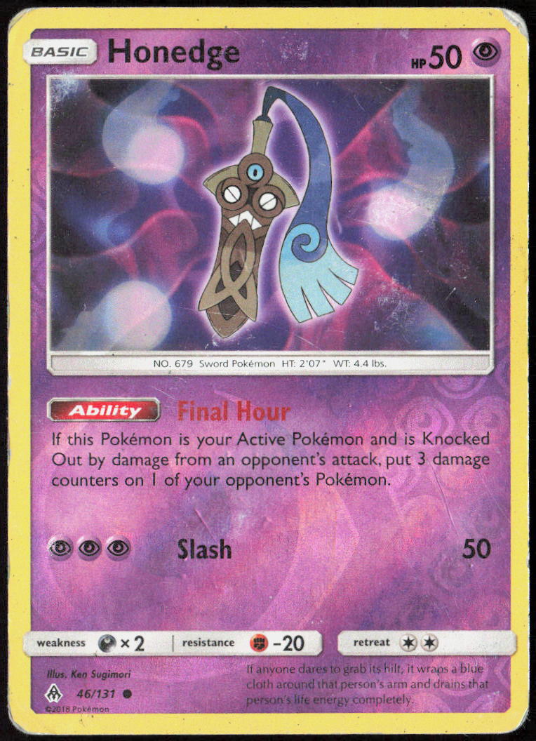 Honedge (46) Reverse Holo 46/131 SM - Forbidden Light Pokemon TCG MP