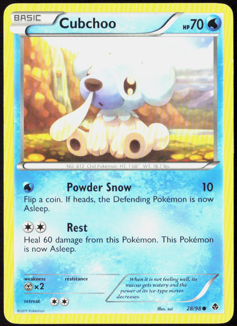 Cubchoo (28) 28/98 Emerging Powers Pokemon TCG LP