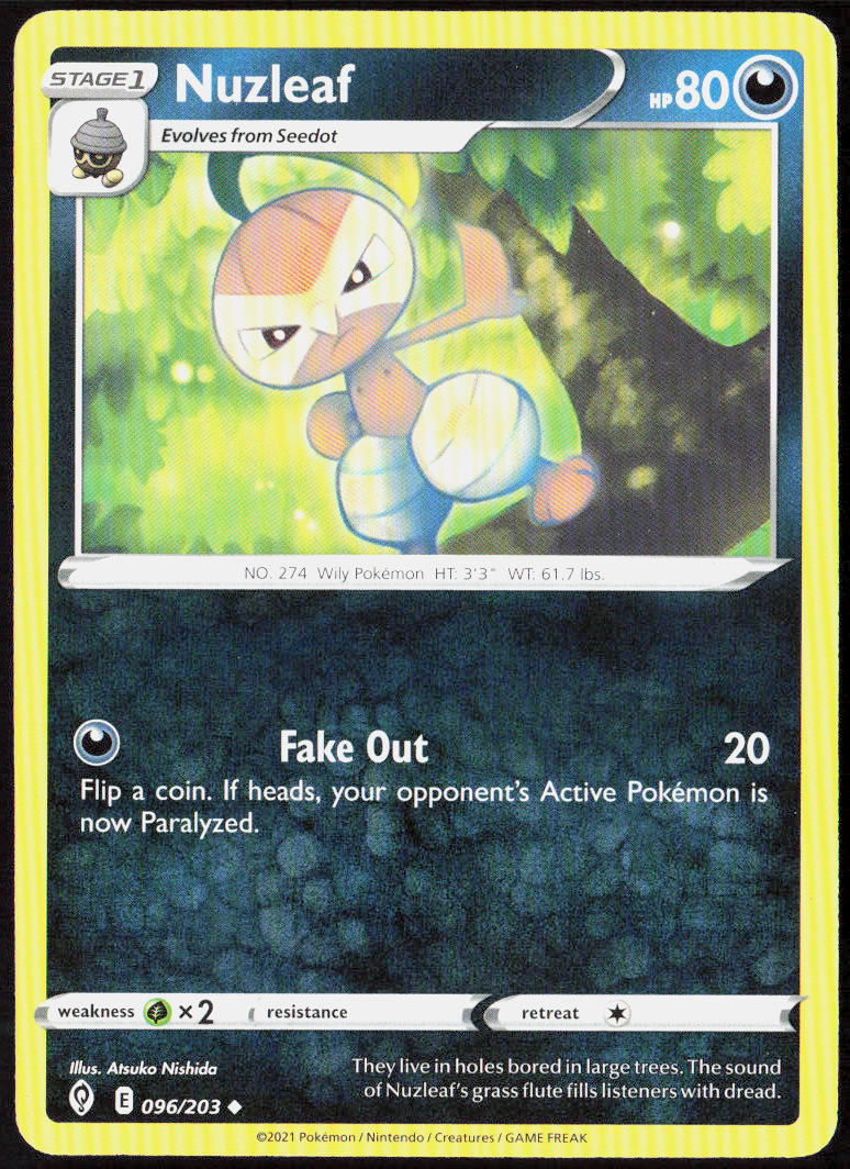 Nuzleaf 096/203 SWSH07: Evolving Skies Pokemon TCG LP