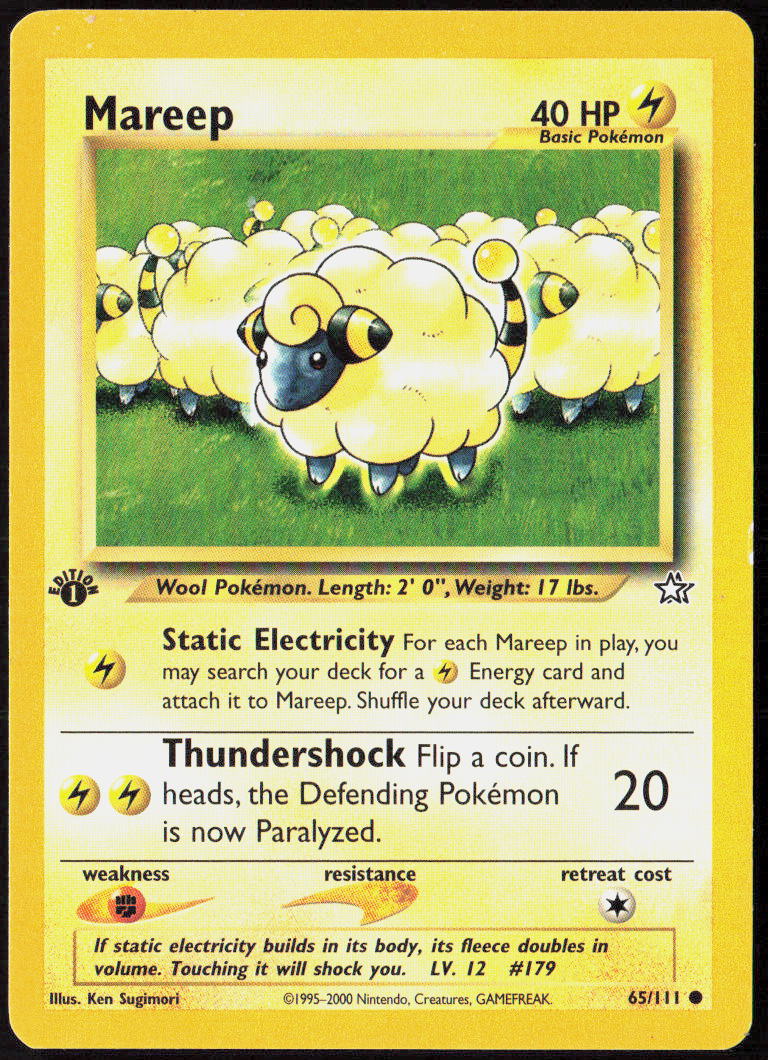 Mareep 1st Edition 065/111 Neo Genesis LP