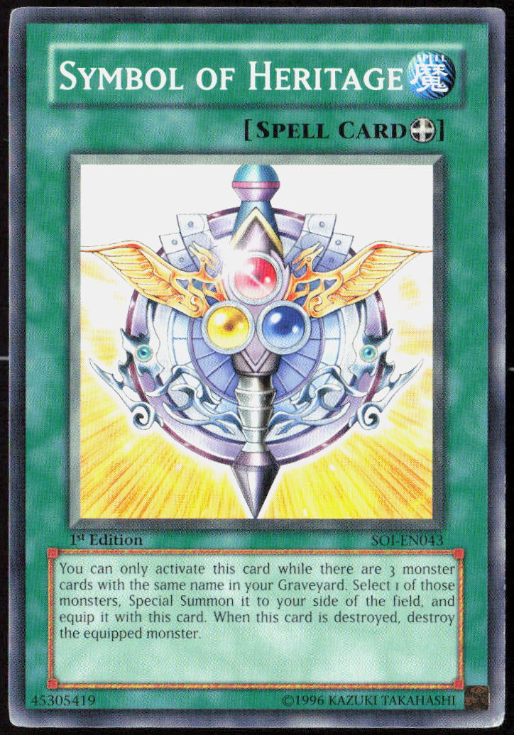 Symbol of Heritage 1st Edition SOI-EN043 Shadow of Infinity Yu-Gi-Oh! TCG LP