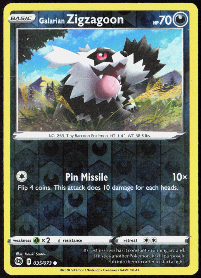 Galarian Zigzagoon 35/73 Champion's Path Pokemon TCG LP