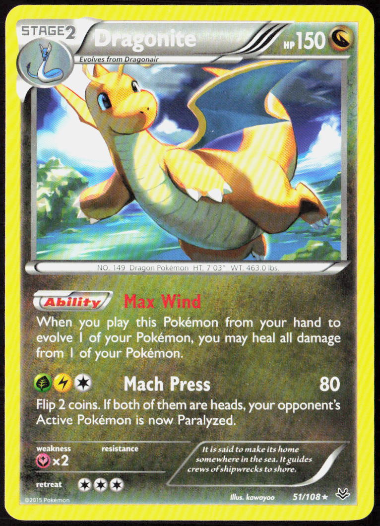 Dragonite (51) 51/108 XY - Roaring Skies Pokemon TCG NM