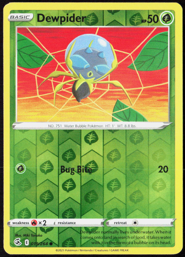 Dewpider Reverse Holo 019/264 SWSH08: Fusion Strike NM