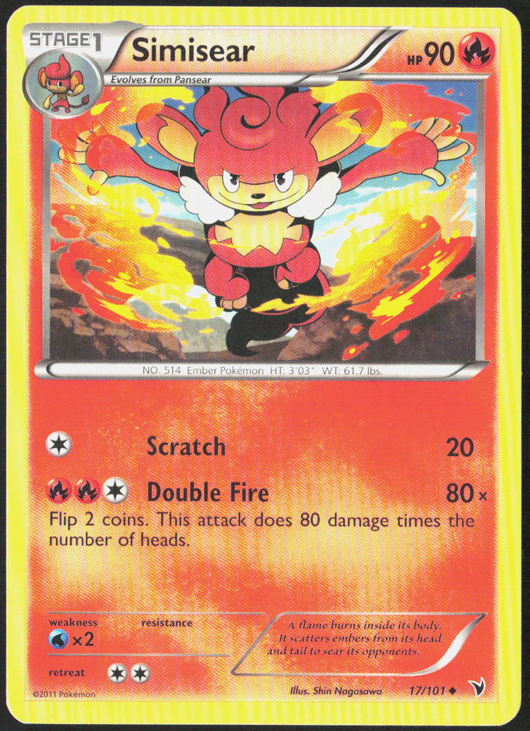 Simisear 17/101 Noble Victories Pokemon TCG LP