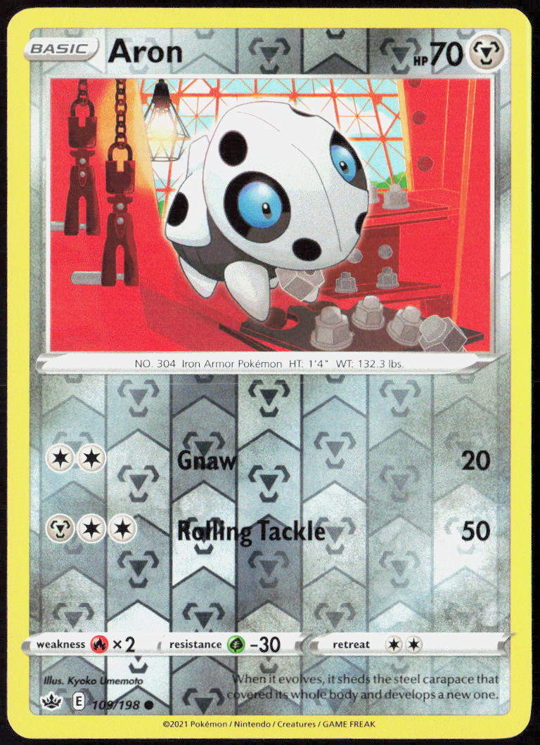 Aron Reverse Holo 109/198 SWSH06: Chilling Reign LP