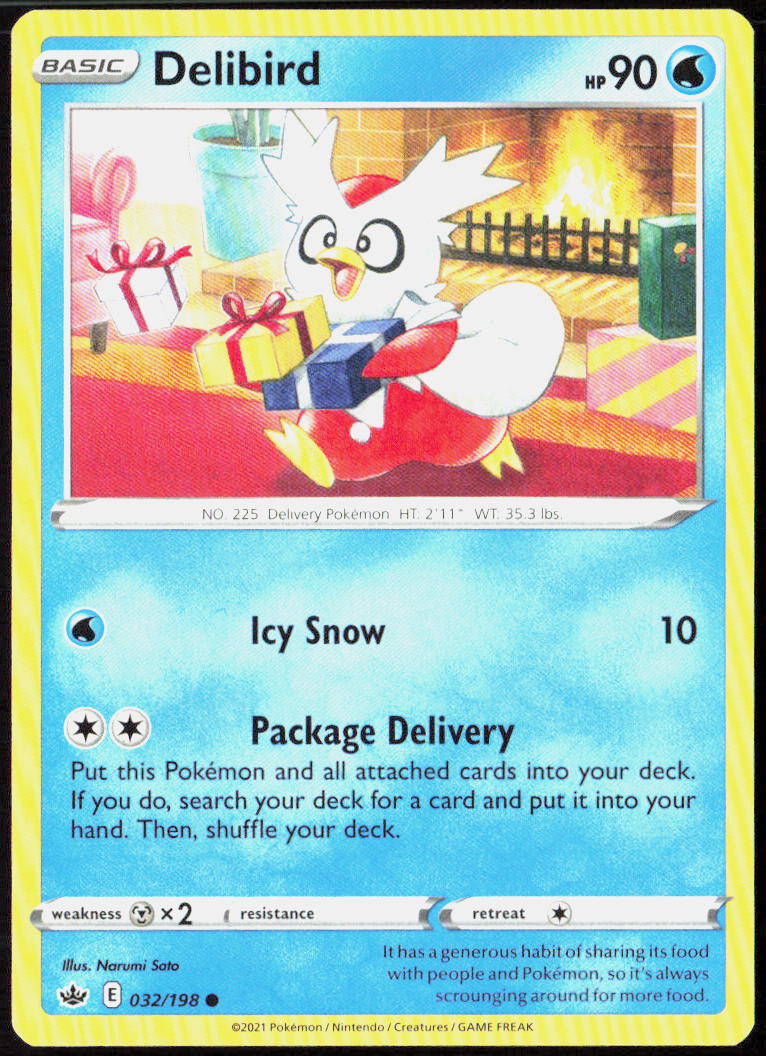 Delibird 032/198 SWSH06: Chilling Reign Pokemon TCG LP